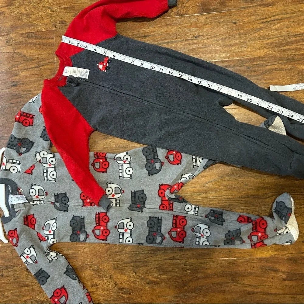 Gerber Baby & Toddler Boys' Fire Truck Microfleece Sleepers 24 Months Bundle